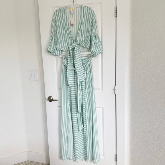 Agua Bendita x Revolve Beachwear Set Stripes Angie Top and Maxi Skirt Size M NWT - Picture 1 of 9